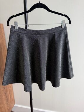 Etam French Brand Shimmer Metallic Grey Skater Skirt Size F 38 / UK 10 (US 6)
